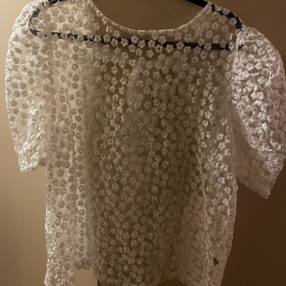 SHEIN, 3XL, White, Sheer Blouse